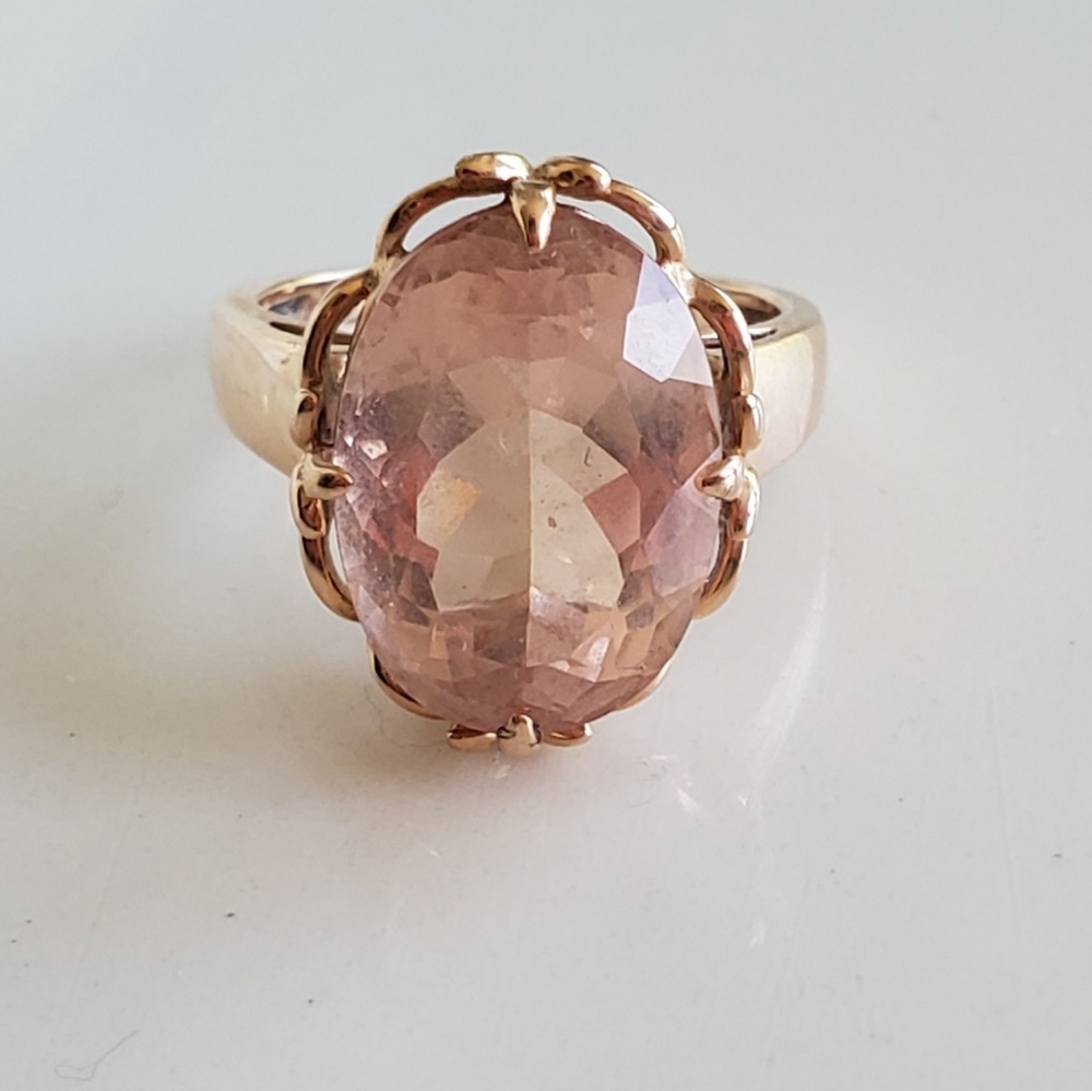 Genuine Morganite Gem Rose Gold ring